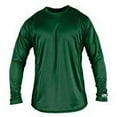 thumbnail image 2 of Mens Long-Sleeve Crew Neck Performance Shirt, Dark Green, Size Small, 2 of 3