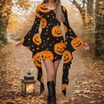 thumbnail image 2 of Fewfanhot Robes d'Halloween pour Femmes Décontractées à Col Rond avec Imprimés Effrayants et Style Asymétrique Robe à Enfiler Patchwork, 2 of 5