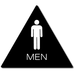 California MEN Restroom Door Sign-Black / White (1 Unit)