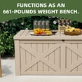 thumbnail image 6 of Uforic Outdoor 120 Gallon Large Resin Deck Box, Outdoor Storage Boxes with X-Shaped Front, for Patio Garden, Waterproof & Lockable, Light Brown, 6 of 9