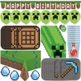 thumbnail image 1 of Set de artículos de fiesta Mega Minecraft Birthday Serves 16, 1 of 1