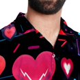 thumbnail image 5 of Valentine's Day Love ECG Men's Short Sleeve Hawaiian Poplin Shirt, Casual Printed Button Down Summer Beach Shirts - Unisex, 5 of 6