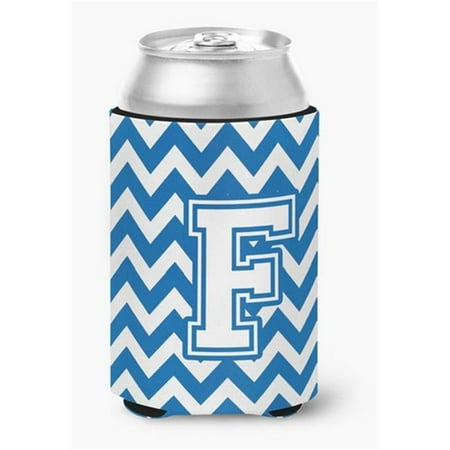 

Letter F Chevron Blue & White Can or Bottle Hugger 0.25 x 4 x 5.5 in.