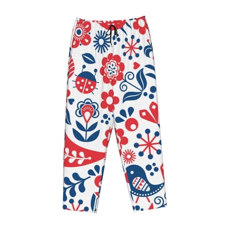 Kdxio Women s Comfy Stretch Birds FlowersPrint Drawstring Pajama Pants-X-Large