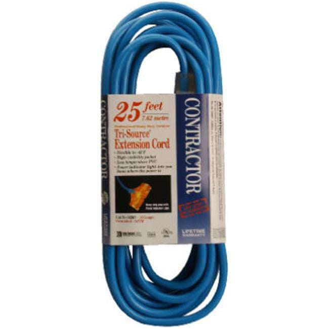 Coleman Cable 0326706 25 ft. Blue Power Block Extension Cord Walmart Canada