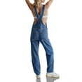 thumbnail image 2 of LANGWYQU Women Sleeveless Denim Jumpsuit Casual Jeans Long Bib Pants, 2 of 4