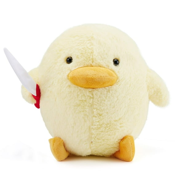 Cute Duck Plush with Knife Duckling Stuffed Animal Plush Toy Duckie Throw Pillow Plushies Doll Toys Gift for Boys Girls Adults