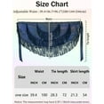 thumbnail image 7 of FEOYA Womens Triangle Coins Wrap Scarf Belly Dance Hip Fringe Scarf Latin Dance Hip Scarf Sequins for Tango Samba Cha-cha Salsa Rumba Outfits Blue, 7 of 7