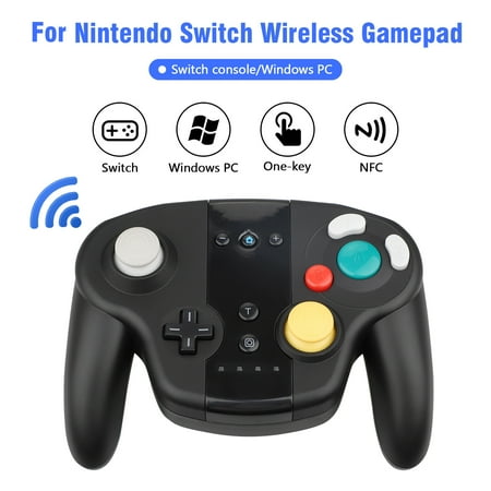 EEEkit Wireless Controller Gamepad for Nintendo Switch, Compatible with PC / PS3, Gamecube Style, Rechargeable, Motion Controls(Black)