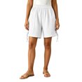 thumbnail image 2 of Costeam Womens Elastic Waist Side Split Casual Shorts Solid Color Loose Fit Lightweight Woven Fabric with Deep Side Pockets Summer Comfy Walking Lounge Shorts, 2 of 6