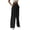 Black, variant on Womens Wide Leg Linen Pants With Pockets High Waist Loose Trousers Business Work Casual Slacks Palazzo Lightweight Pants