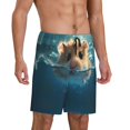 thumbnail image 6 of Mens Pajama Shorts, Cute Swimming Guinea Pig Sleep Shorts Men Pajama Bottoms Lounge PJ Shorts with Pockets, 6 of 6