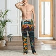 thumbnail image 2 of Mens Pajama Pants, Flower Covered Vintage Car Soft Sleep & Lounge Pants for Men, Cuteness Casual PJ Bottoms Pants with Pockets, 2 of 7