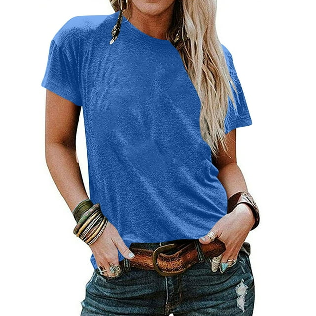 Weiqiqre Womens Spring Tops Oversized Short Sleeve T-Shirts Summer Casual Loose Fit Tops Workout Basic Tunic Tees