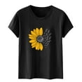thumbnail image 4 of Xdegoge T Shirts for Women Graphic Under 10 Short Sleeve Crewneck Shirts Floral Summer Casual Tops Tunic Loose Fit Tees Soft Comfy Blouses Womens Under 10 Track, 4 of 5