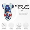 thumbnail image 5 of Picia Cute Gnomes in USA1 Womens One Piece Swimsuits Modest Tummy Control Bathing Suits Lace Up Slimming Swim Suit-X-Large, 5 of 9