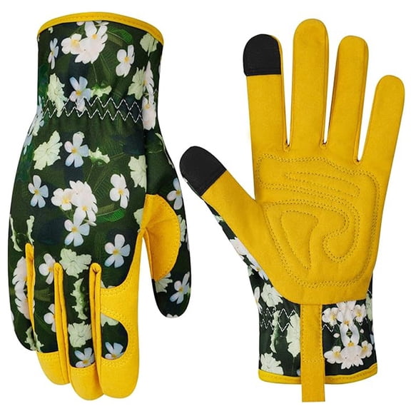 Gardening Gloves for Women, Breathable Leather Garden Gloves with Grip, Thorn-Proof Puncture-Resistant Work Gloves