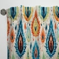 thumbnail image 6 of Designart "Fusion Of Blue And Orange Ikat Mosaic" Ikat Room Darkening Curtain Single Panel, 6 of 6