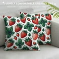thumbnail image 3 of Ullo0ord Fruit Illustration Abstract White Red Fruit Pillow Covers Pillowcases Home Decor Sofa Living Room 24x24in, 3 of 5