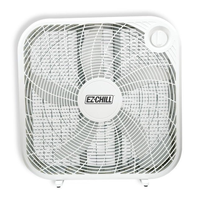 Ventilador de caja EZ-CHILL de 20 pulgadas, ventilador de ventana con circulación de aire de fuerza total de 3 velocidades, ventilador de piso, ventilador de dormitorio, ideal para el hogar, dormitori