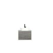 Eviva Santa Monica 30 in. Gray Wall Mount Bathroom Vanity with White Porcelain Vessel Sink