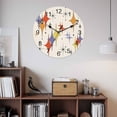 thumbnail image 2 of Wall Clock Purple Yellow Orange Diamond Clocks PVC Silent Non-Ticking Battery Operated Decorative Modern Geometric Mid Century Linen Round Clock for Home Living Room Bedroom Wall Decor 14 Inch, 2 of 9