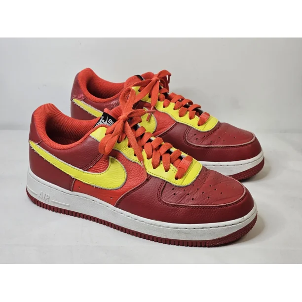 Ni&ke Air Force 1 Low ID By You Shoes Sneakers Men Size 8.5 Red Yellow DN4162-991