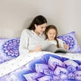thumbnail image 5 of jejeloiu Bohemian Flower Floral Full Size Comforter Sets,Boho Exotic Style Bedding Sets For Girl Reversible 3-Piece, 5 of 8