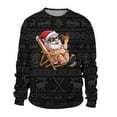 thumbnail image 3 of WILLBEST Mignons Chandails à Fermeture Éclair pour Hommes Automne et Hiver Tendance Décontractée Chandail Imprimé de Noël Col Rond, 3 of 3