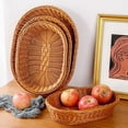 thumbnail image 1 of Cesta de frutas de ratán, pan para bocadillos, plato de frutas y verduras, almacenamiento de escritorio, cesta de flores, cesta de almacenamiento tejida a mano, 1 of 4