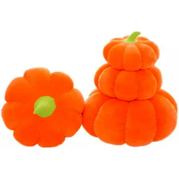 Plush Soft Giant Pumpkin Pillow - Decorative Sofa Cushion, Children's Gift - Orange