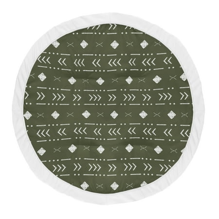 UPC: 0846480096221 | Boho Tribal Green and White Baby Play Mat Boy or Girl by Sweet Jojo Designs