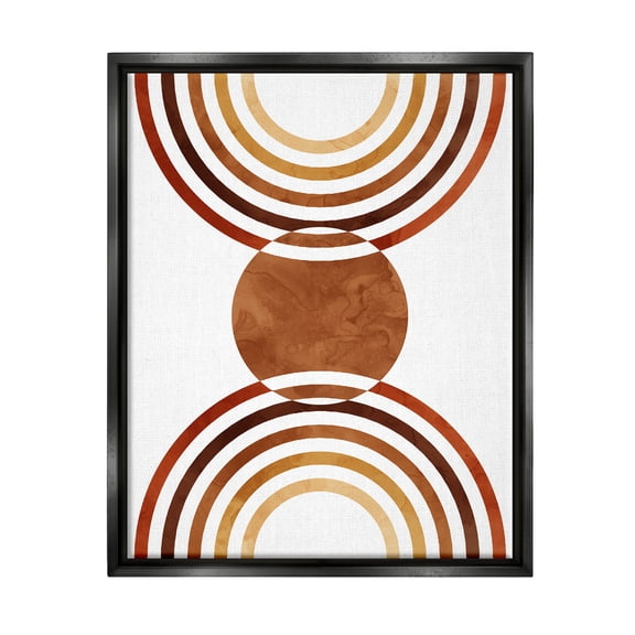 Stupell Industries Boho Earthy Arches Abstract Painting Black Floater Framed Canvas Art Print Wall Art, 17 x 21