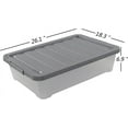 4 Packs 40 Quart Wheeled Under Bed Boxes Clear Plastic Underbed Bins