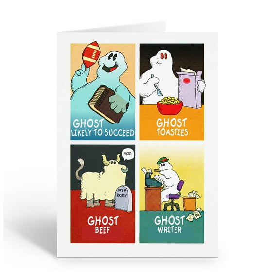 Cute and Funny Ghost Halloween Cards - 12 Cards with Envelopes - Halloween - 183