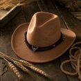 thumbnail image 5 of Kids Western Hats Boys Girls Cowboy Leather Buckle Felt Cowgirl Hat Cowboy Red Bandanas,One Size, 5 of 5