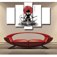 thumbnail image 1 of Goku avec Dragon Ball Épique Lune Rouge 5 Pcs Toile, 1 of 5