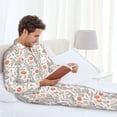 thumbnail image 6 of Salouo Flower Rabbit Print Button-Front Long Sleeve Pajama Set for Men, Soft 2Pjs Men's Long Sleeve Sleepwear-XX-Large, 6 of 7