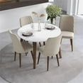 thumbnail image 2 of Palm Modern Solid Wood Walnut Dining Room&Kitchen 5 Piece Furniture Set, 2 of 7