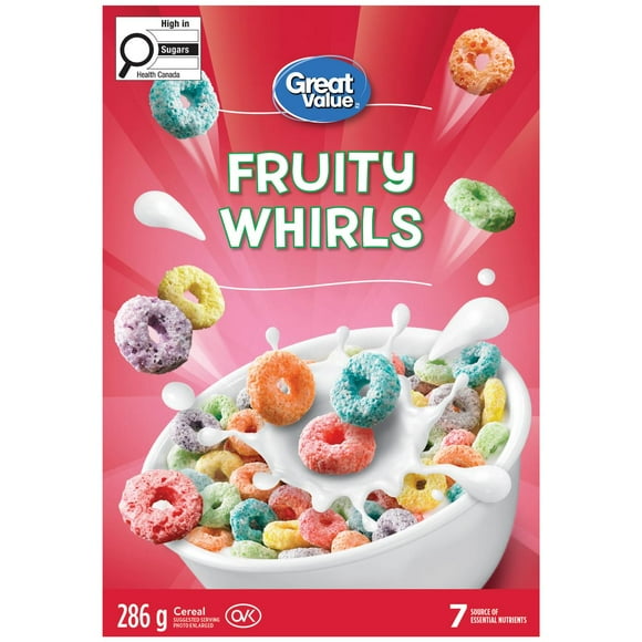 Great Value Fruity Whirls Cereal, 286 g