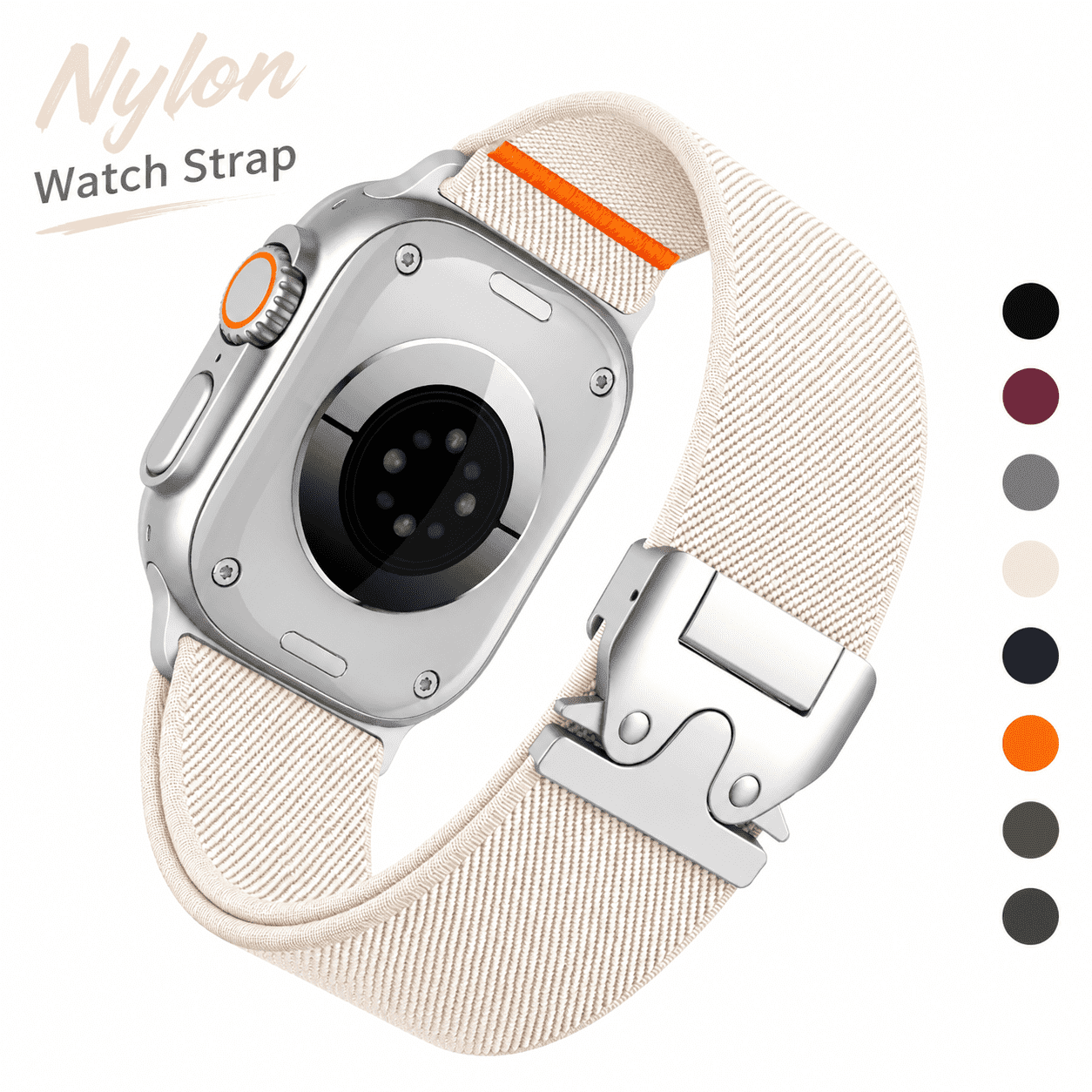 Elastic Sport Band for Apple Watch Ultra 2 Band for Men, Adjustable Parachute Buckle Nylon Strap for iWatch Series iWatch 49mm(Ultra), 46mm(Series 10), 45mm(9/8/7), 44mm(SE2/SE/6/5/4), 42mm(3/2/1)