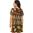 thumbnail image 6 of Lafuoo Happy Thanksgiving With Gnome Pattern Women's Short-sleeved Nightdress, Knee-length Pullover Nightgown, Summer Home Wear-Large, 6 of 8