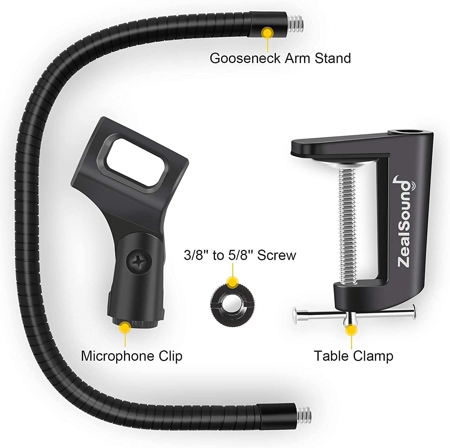 K08 3.5MM Microphone Gold with Gooseneck Stand for Podcast Recording