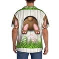 thumbnail image 3 of Fotbe Brown Bunny Bottom And Easter Eggs Camisa Estampada de Manga Corta para Hombre, Casual de Verano, Estilo Playero, Sin Arrugas-X-Large, 3 of 5