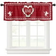 thumbnail image 5 of Valentine's Day Window Valances Curtain Kitchen Short Curtains, Romantic Love Heart Rod Pocket Valance Drapes Sweet Red and White Decorative Window Treatment for Bedroom Living Room Bathroom,54x18", 5 of 6