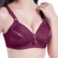 thumbnail image 2 of Elainilye Fashion Womens Bra Plus Size Traceless Comfortable Breathable Bra Wirefree Non-Magnetic Buckle Underwear,Purple, 2 of 4