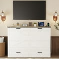 thumbnail image 5 of Queen Size Murphy Bed with Charging Station and Drawer, Mobile Space-Saving Folding Murphy Chest Bed, Multifunctional Wall Cabinet Bed for Bedroom Office, White, 5 of 8