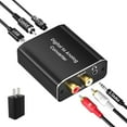 thumbnail image 1 of PEACNNG Digital to Analog Audio Converter  Hdiwousp 192 kHz DAC Digital Coaxial and Optical Toslink to Analog 3.5mm Jack and RCA (L/R) Stereo Audio Adapter with Optical Cable, 1 of 4