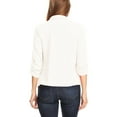 thumbnail image 3 of Women's Casual Office Wear Open Draped Front 3/4 Sleeves Basic Solid Blazer Jacket S-3XL, 3 of 3