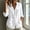 White women summer button down shirts a1, variant on Women Summer Button Down Shirts Long Sleeve Collared Casual Loose Blouses Solid Basic Tops For Vacation Beach Work Daily Wear, White S